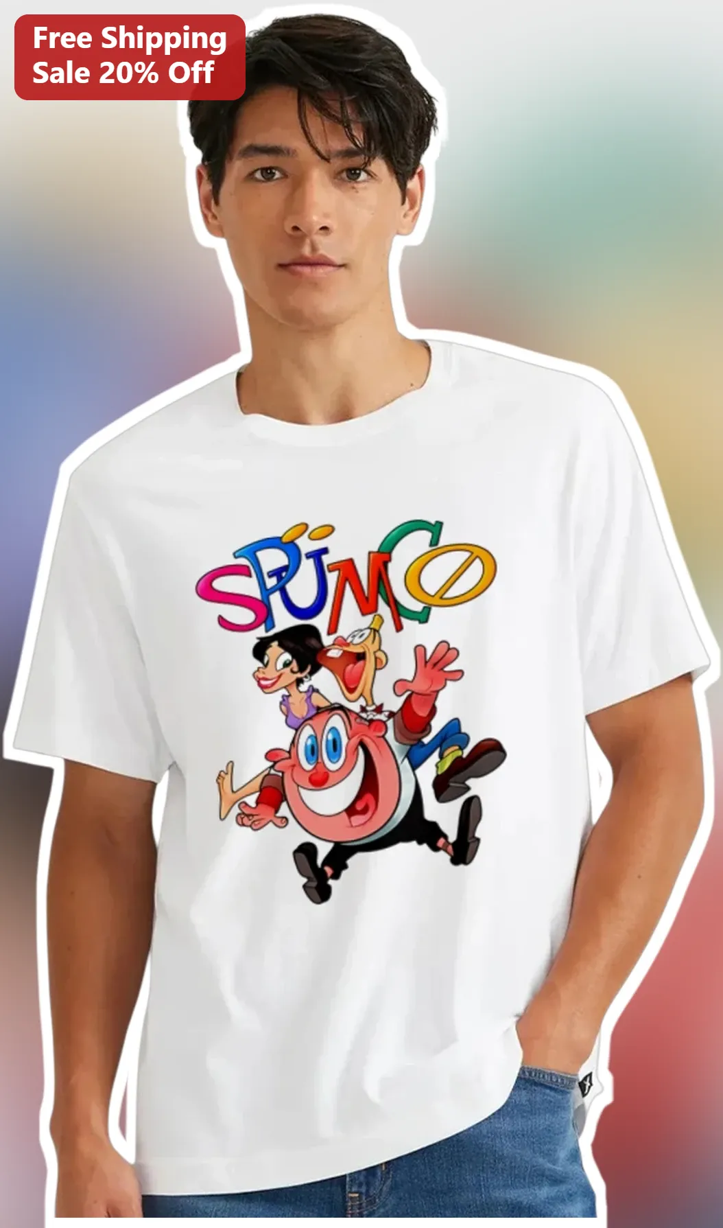 SPUMCO Animaniacs Yakko Wakko Dot Graphic Tee Retro 90s Cartoon Gift