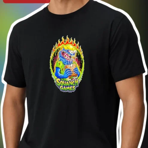 Squanch Games Tee High On Life Squanchy Retro Graphic Shirt For Gamers