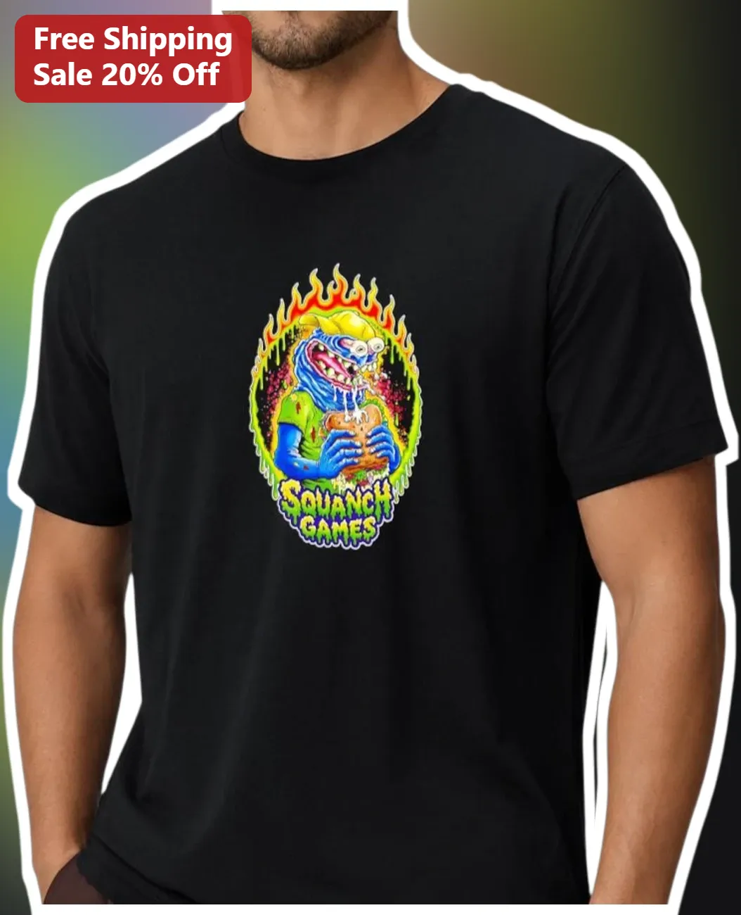 Squanch Games Tee High On Life Squanchy Retro Graphic Shirt For Gamers