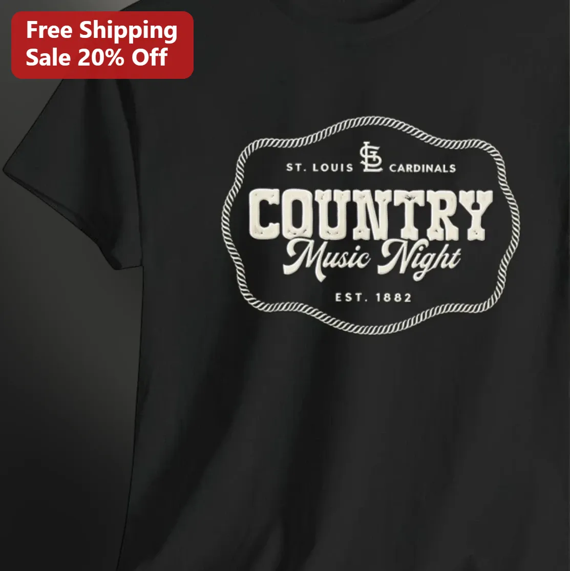 St. Louis Cardinals Country Music Night Est. Tee, Vintage Western Baseball Fan Gift Shirt for Men and Women