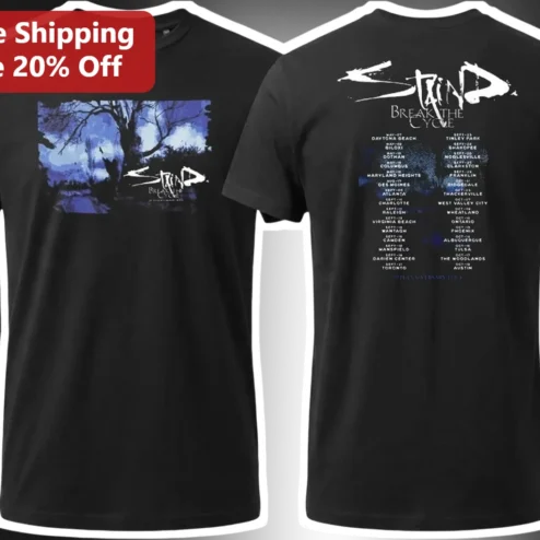 Staind Break The Cycle Tee 25th Anniversary Alternative Rock Band Merch