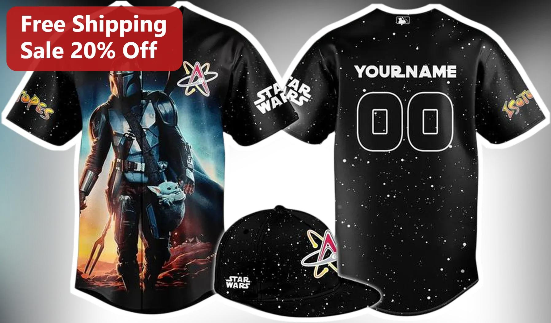 Star Wars Jersey The Mandalorian Grogu Baby Yoda Personalized Custom Name Number Baseball Shirt Gift