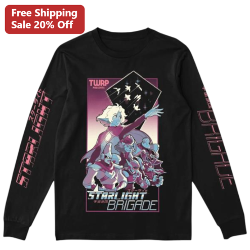 Starlight Brigade Tee Retro Sci-Fi Anime Synthwave Graphic Shirt for Fans