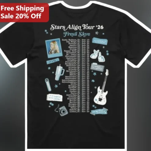 Stars Align Tour '26 Tee Freya Skye Concert Merch Graphic T-Shirt for Music Fans