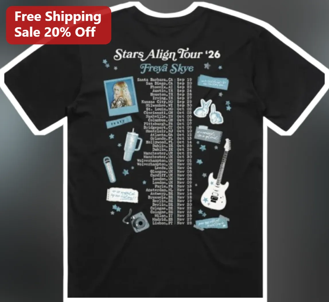 Stars Align Tour '26 Tee Freya Skye Concert Merch Graphic T-Shirt for Music Fans