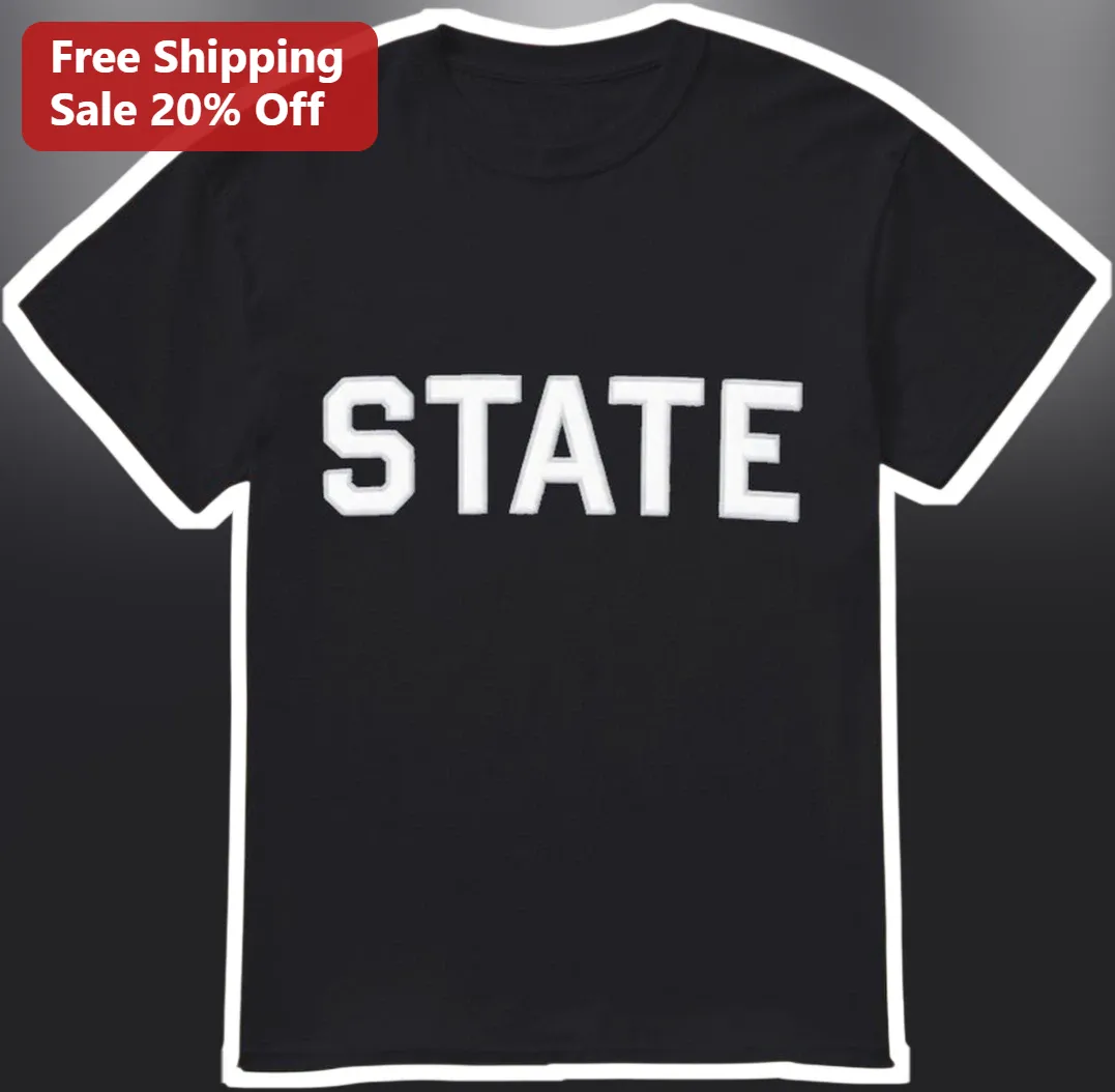 State Tee Vintage Collegiate Block Letter Graphic T-Shirt for College Students Alumni