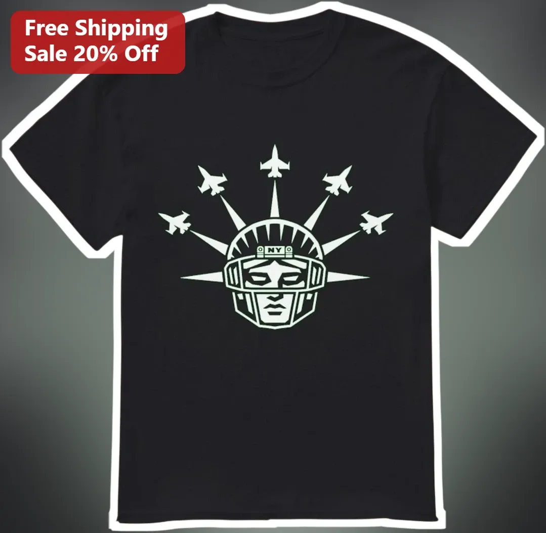 Statue of Liberty Football Helmet NY Tee Patriotic Sports Graphic Shirt for Men Women