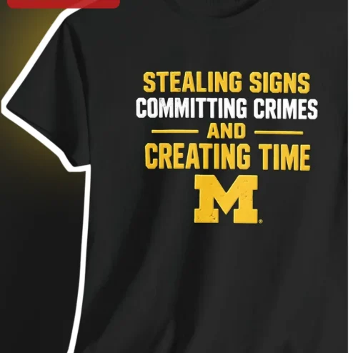 Stealing Signs Committing Crimes And Creating Time Tee Baseball Humor Gift For Fans