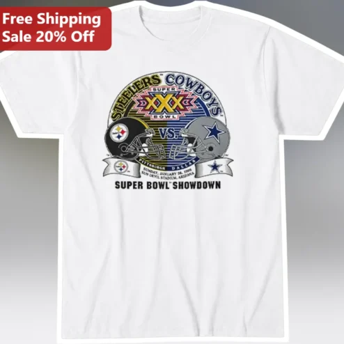 Steelers vs Cowboys Super Bowl XXX Showdown Vintage Tee
