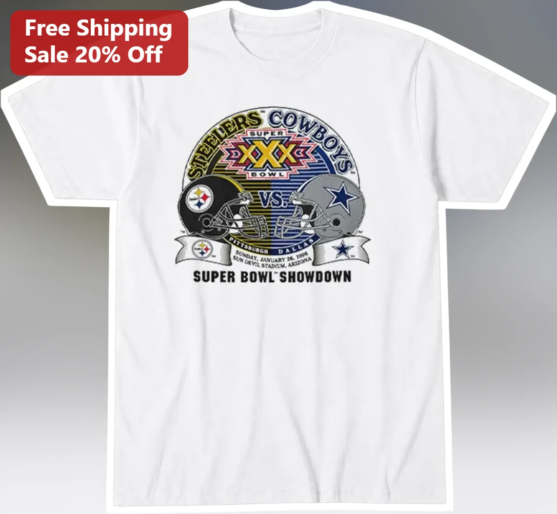 Steelers vs Cowboys Super Bowl XXX Showdown Vintage Tee