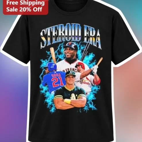Steroid Era Baseball Graphic Tee Barry Bonds Sammy Sosa Mark McGwire Jose Canseco Vintage Shirt