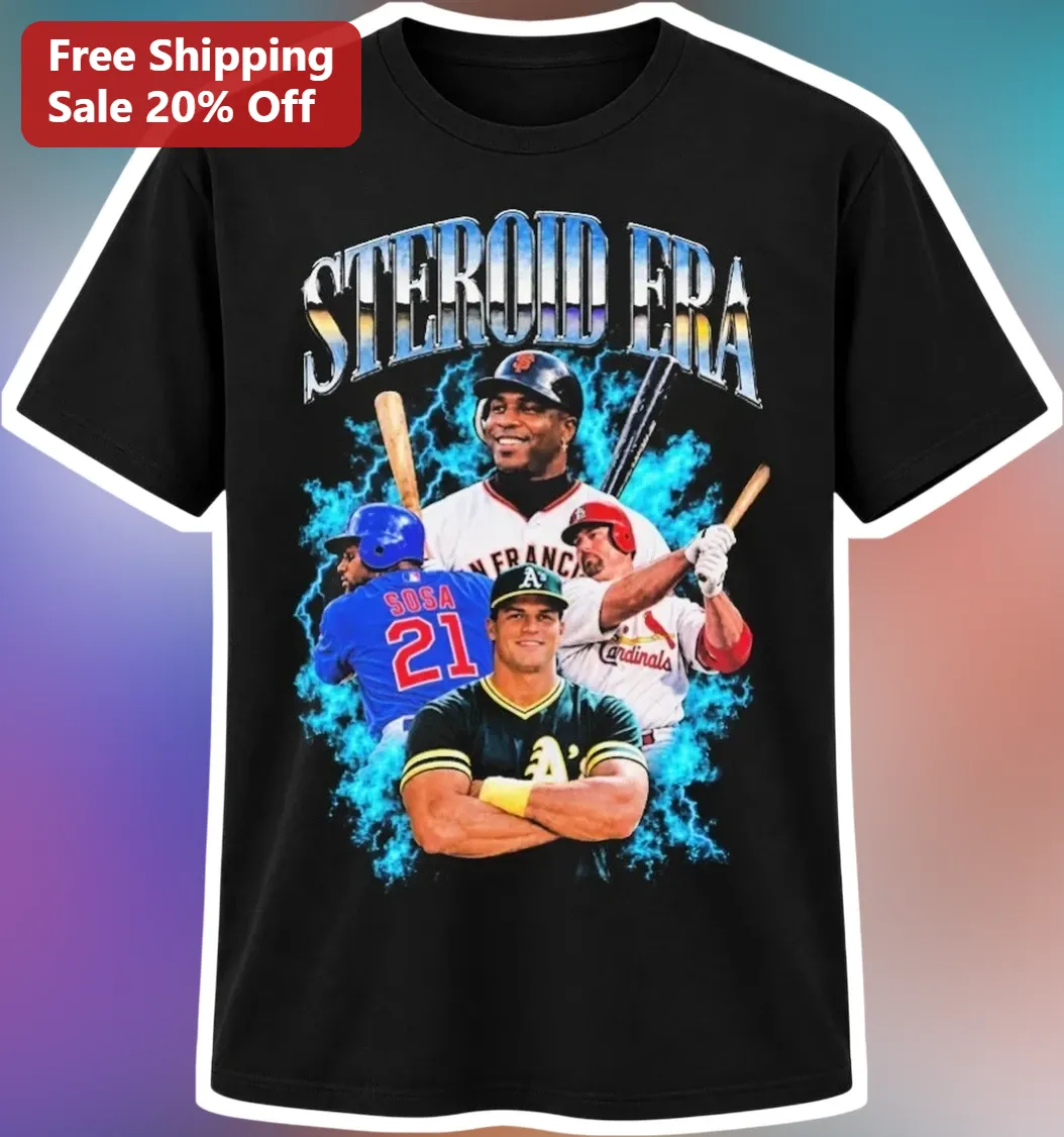 Steroid Era Baseball Graphic Tee Barry Bonds Sammy Sosa Mark McGwire Jose Canseco Vintage Shirt