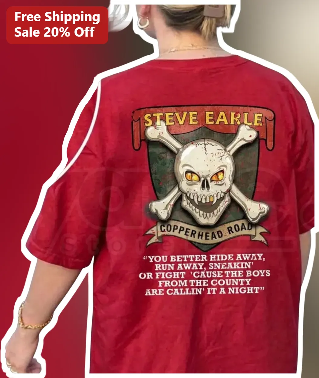 Steve Earle Copperhead Road Lyrics Tee Country Rock Music Merch Gift