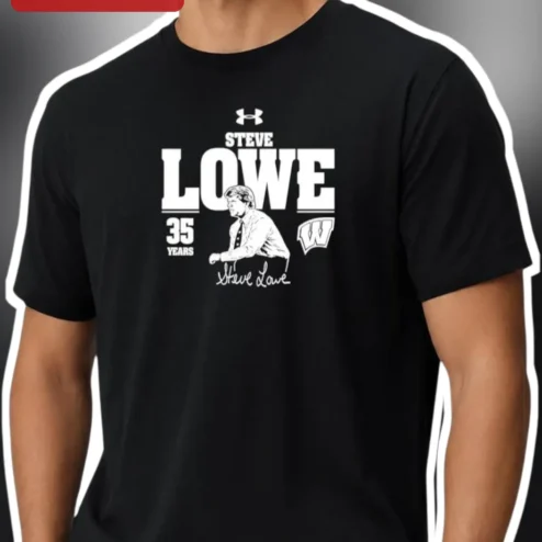 Steve Lowe 35 Years Wisconsin Badgers Hockey Anniversary Graphic Tee
