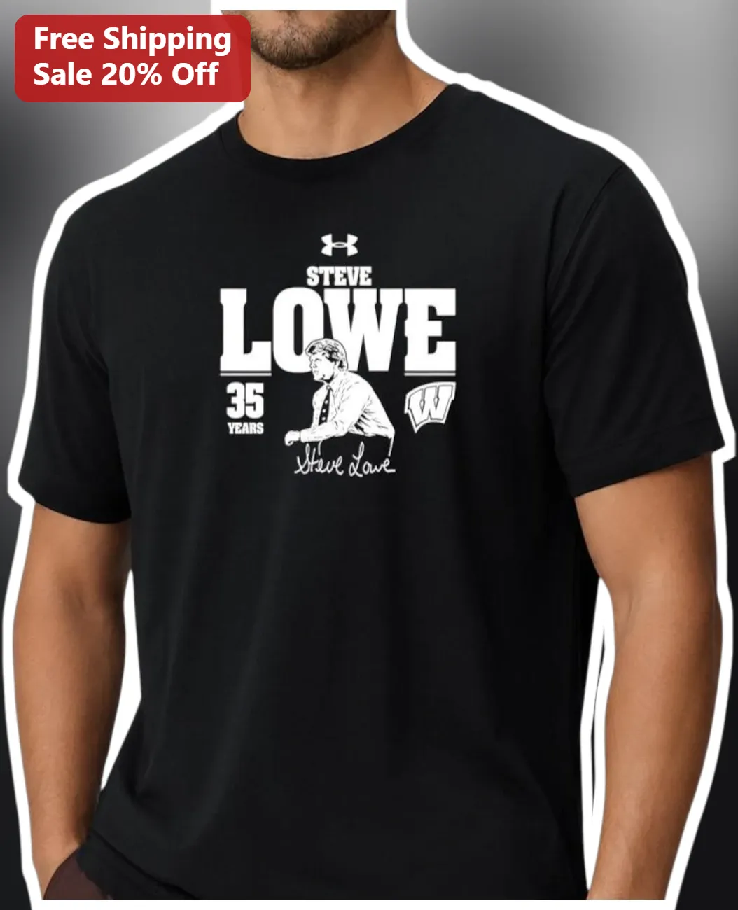Steve Lowe 35 Years Wisconsin Volleyball Coach Tribute Tee