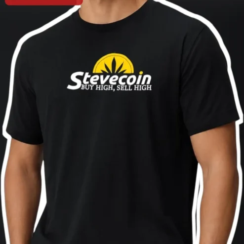 Stevecoin Buy High Sell High Crypto Meme Tee Funny Bitcoin Parody Shirt for Traders