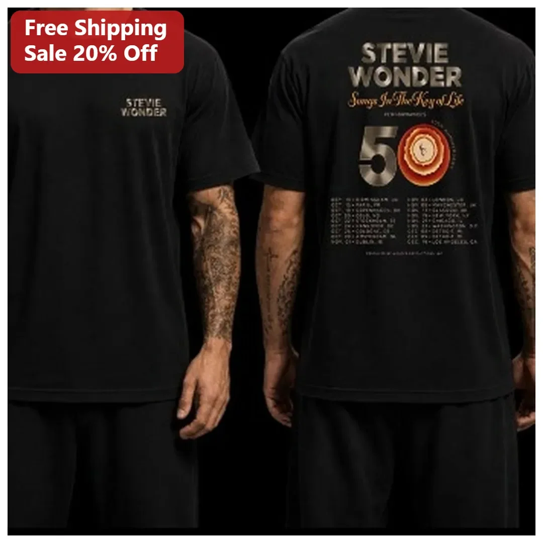 Stevie Wonder Songs In The Key Of Life Vintage Tour Graphic Tee