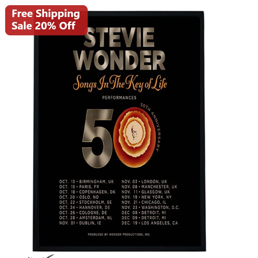 Stevie Wonder Songs In The Key Of Life Vintage Tour Poster Wall Art Print