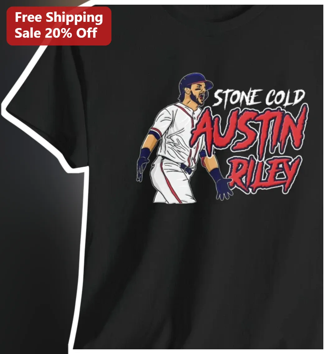 Stone Cold Baseball Player Tee Austin Riley Custom Name Atlanta Braves Fan Gift