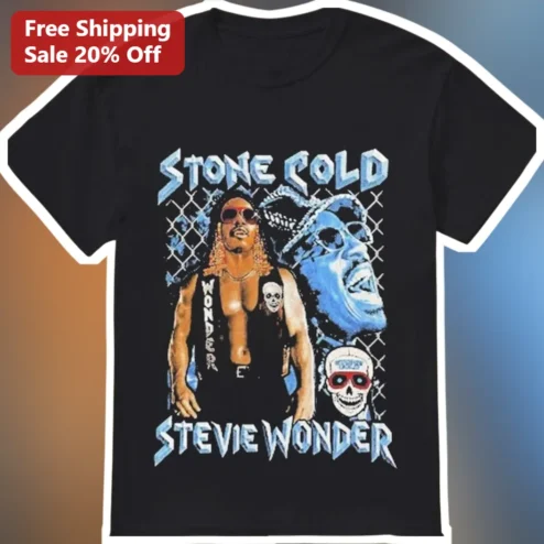 Stone Cold Stevie Wonder Graphic Tee Heavy Metal Parody Music Gift