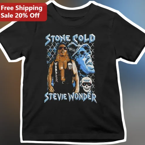Stone Cold Stevie Wonder Graphic Tee Music Icon Tribute Shirt for Fans