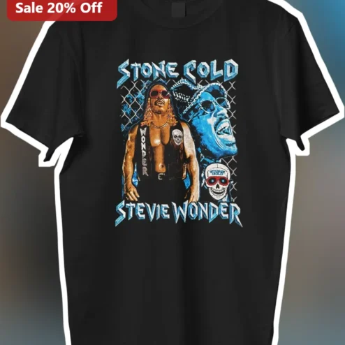 Stone Cold Stevie Wonder Graphic Tee Music Wrestling Mashup Shirt