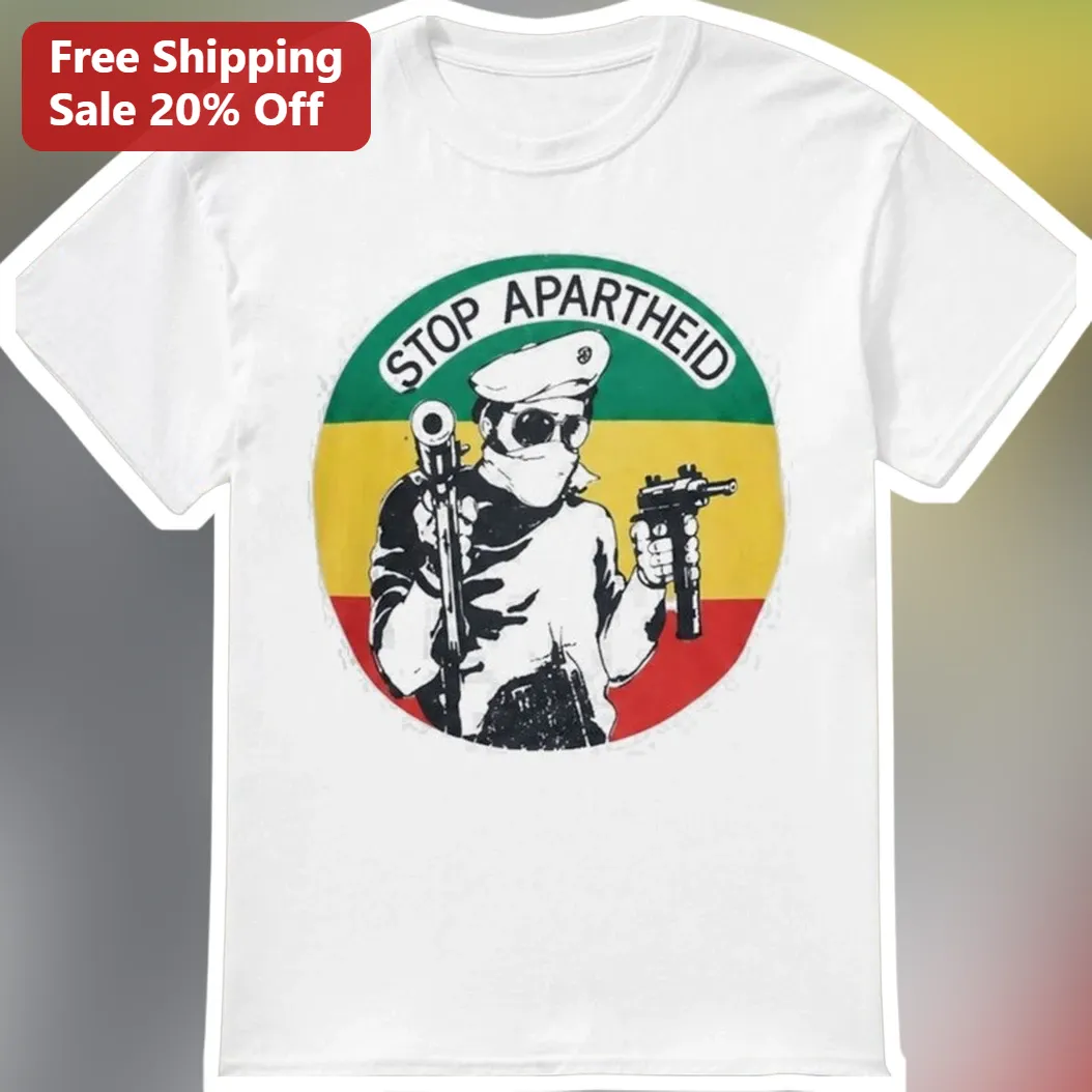 Stop Apartheid Tee Retro Political Activism Shirt South Africa Anti-Apartheid Graphic Unisex Cotton