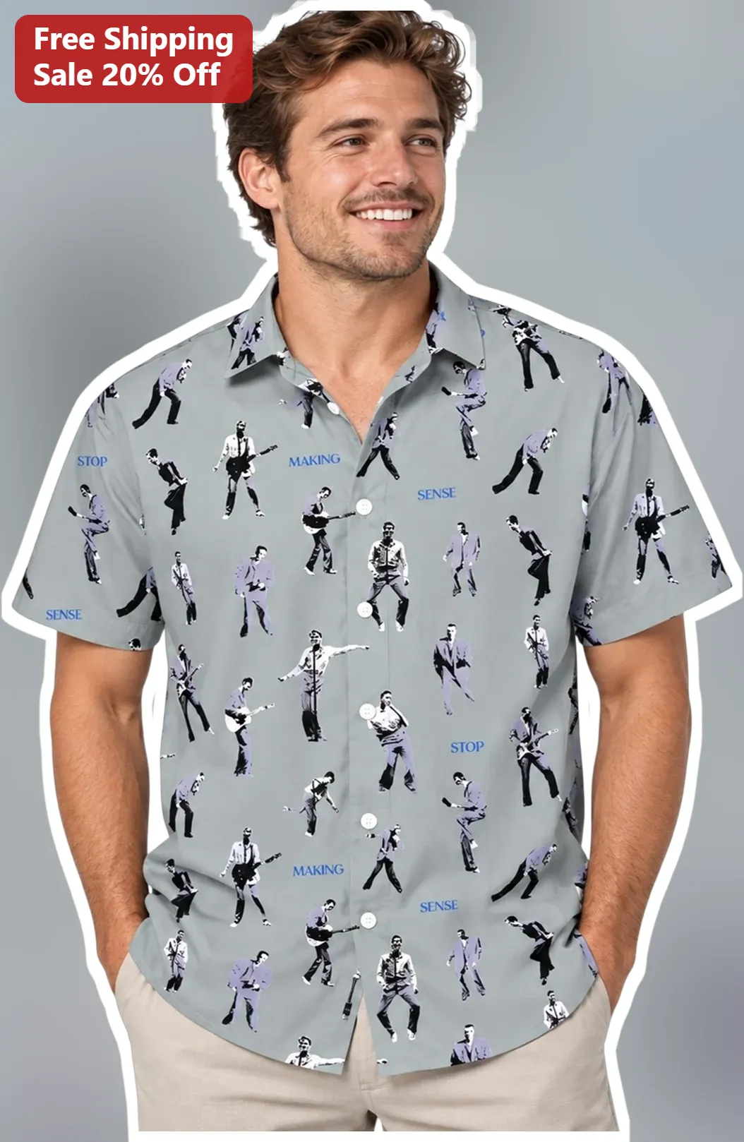 Stop Making Sense Talking Heads Button Up Shirt Retro New Wave Music Gift