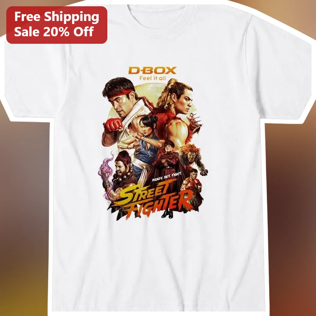 Street Fighter Ready Set Fight Graphic Tee Movie Cast Ryu Ken Chun-Li