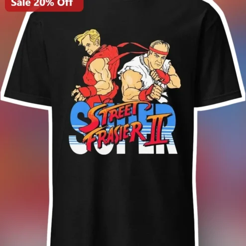 Street Frasier II Tee Retro Arcade Mashup Graphic T-Shirt for Fans