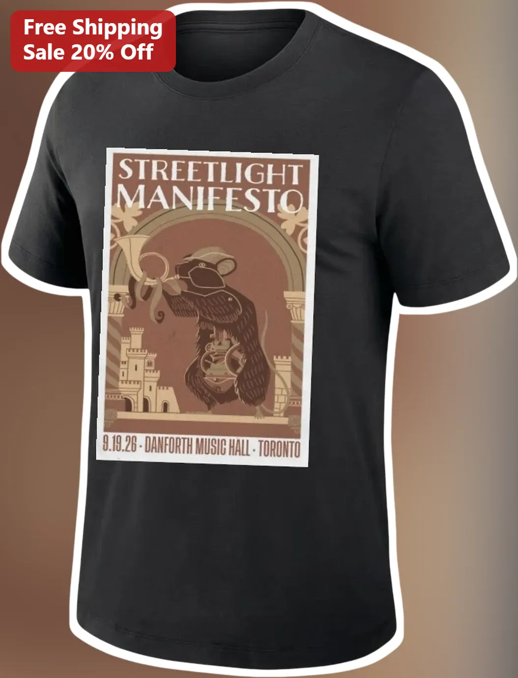 Streetlight Manifesto Vintage Concert Poster Graphic Tee Ska Punk Band Merch
