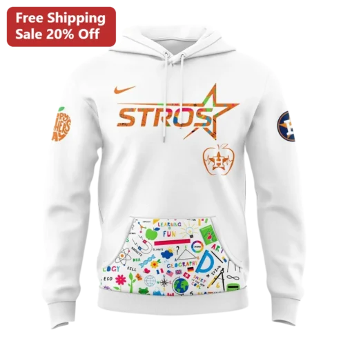 STROS Learning Is Fun Graphic Hoodie Back To School Teacher Student Pullover