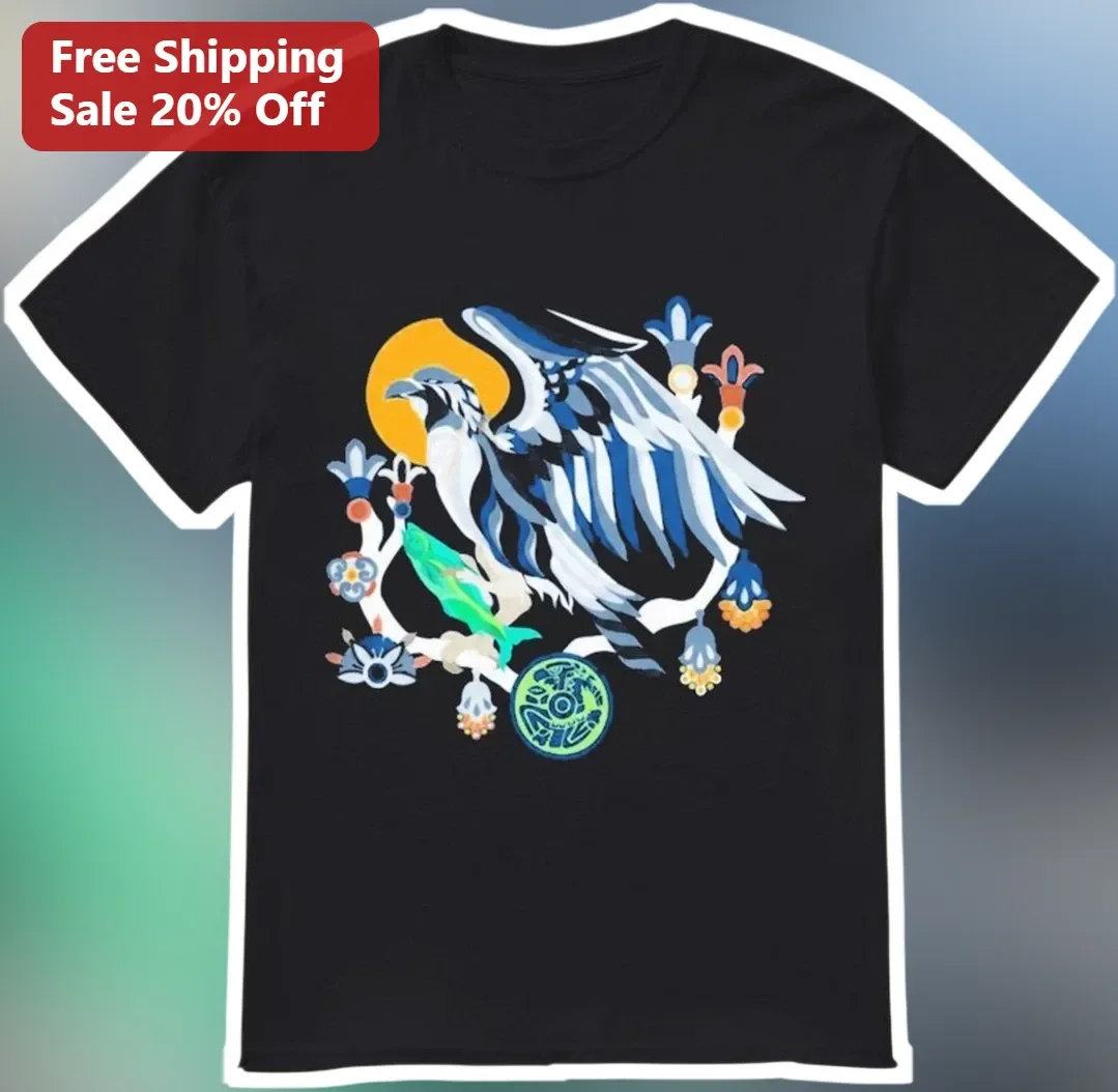 Stylized Eagle Sun Fish Graphic Tee Neo-Traditional Mola Mola Ocean Art Shirt