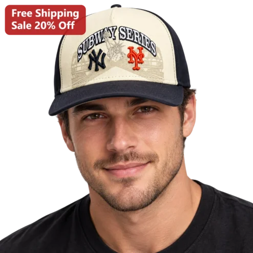 Subway Series Hat New York Yankees vs Mets Trucker Cap Vintage MLB Fan Gear