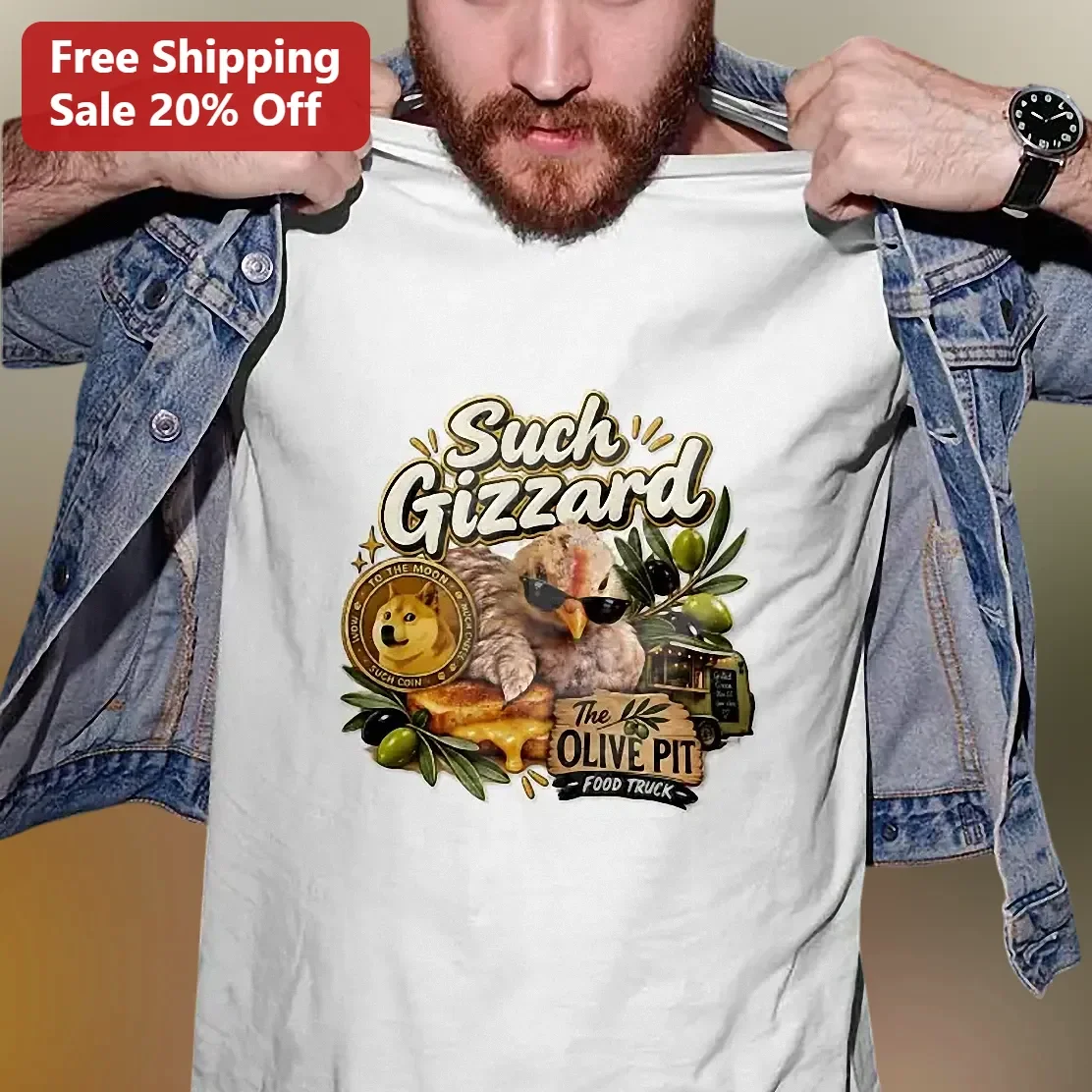 Such Gizzard The Olive Pit Food Truck Doge Meme Graphic Tee