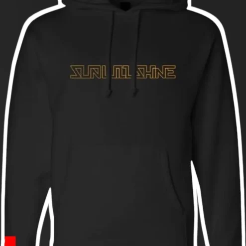 SUN MACHINE Hoodie Retro Synthwave Sci-Fi Graphic Pullover Black