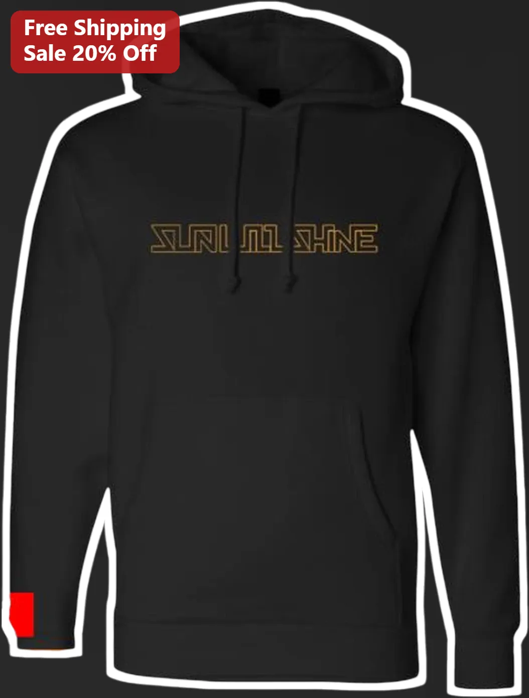 SUN MACHINE Hoodie Retro Synthwave Sci-Fi Graphic Pullover Black