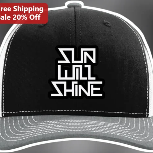 SUN WILL SHINE Cap Retro Typography Trucker Hat Summer Beach Festival Accessory