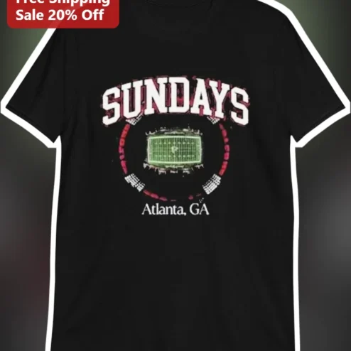 SUNDAYS Atlanta, GA Vintage Collegiate Football Stadium Graphic Tee for Men Women