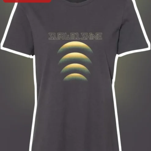 SUNSHINE Retro Vaporwave Graphic Tee Women Neon Sunset Design