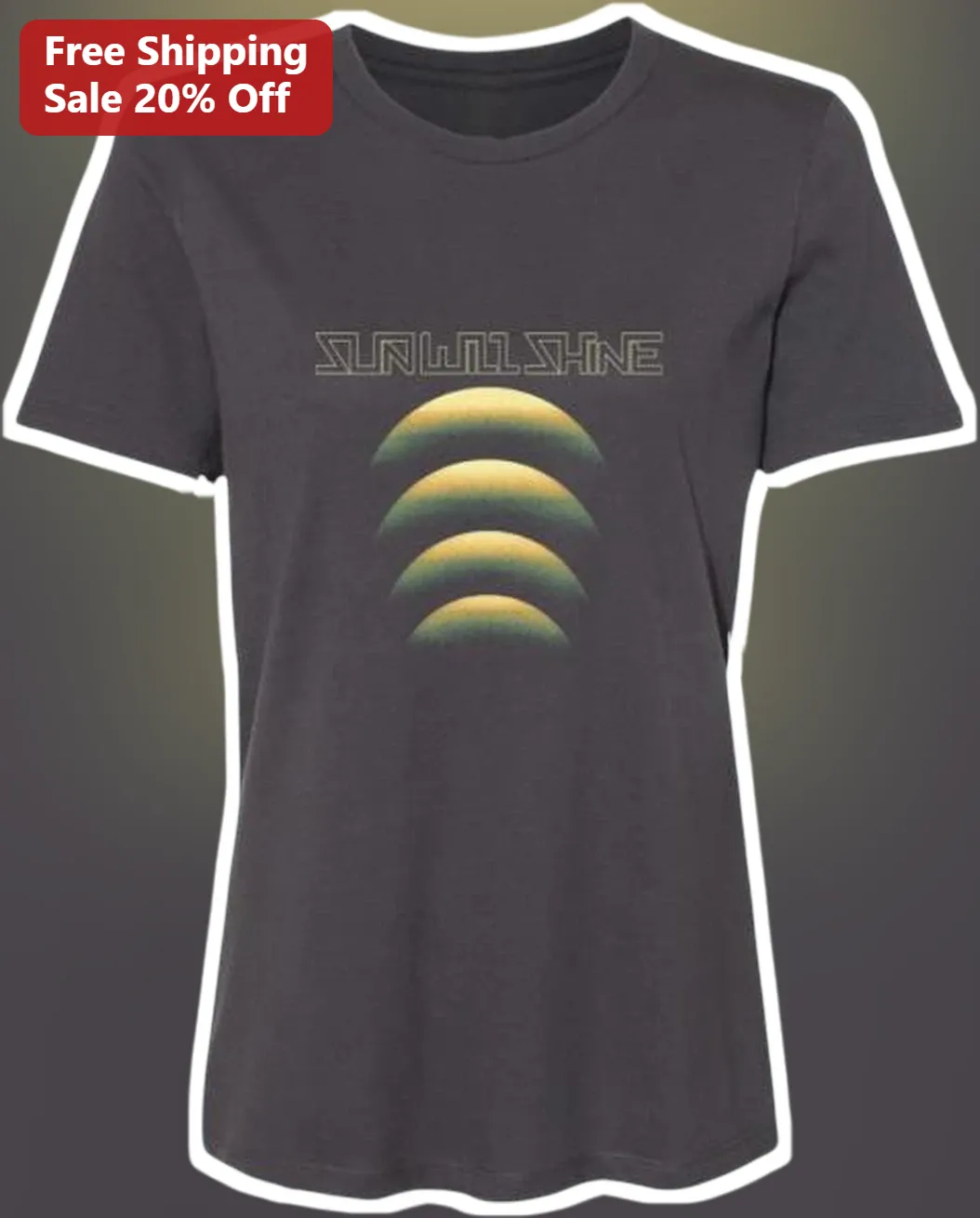 SUNSHINE Retro Vaporwave Graphic Tee Women Neon Sunset Design