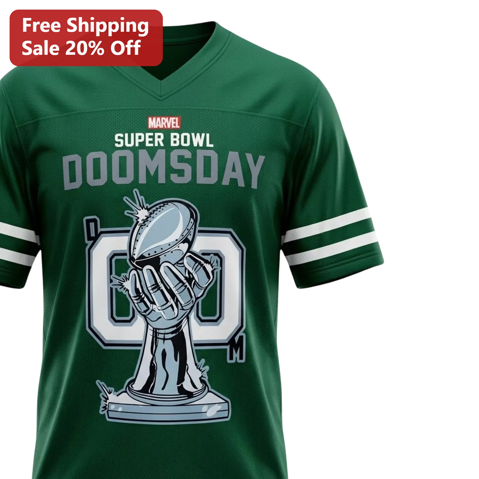 Super Bowl Doomsday Tee Marvel Avengers Fan Graphic Shirt Green Jersey Style