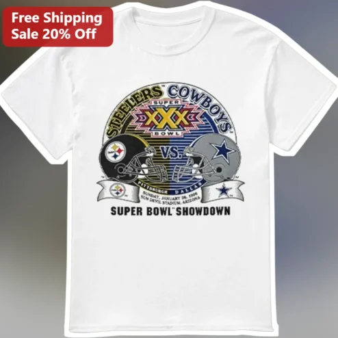 Super Bowl XXX Steelers Cowboys Vintage Football Tee