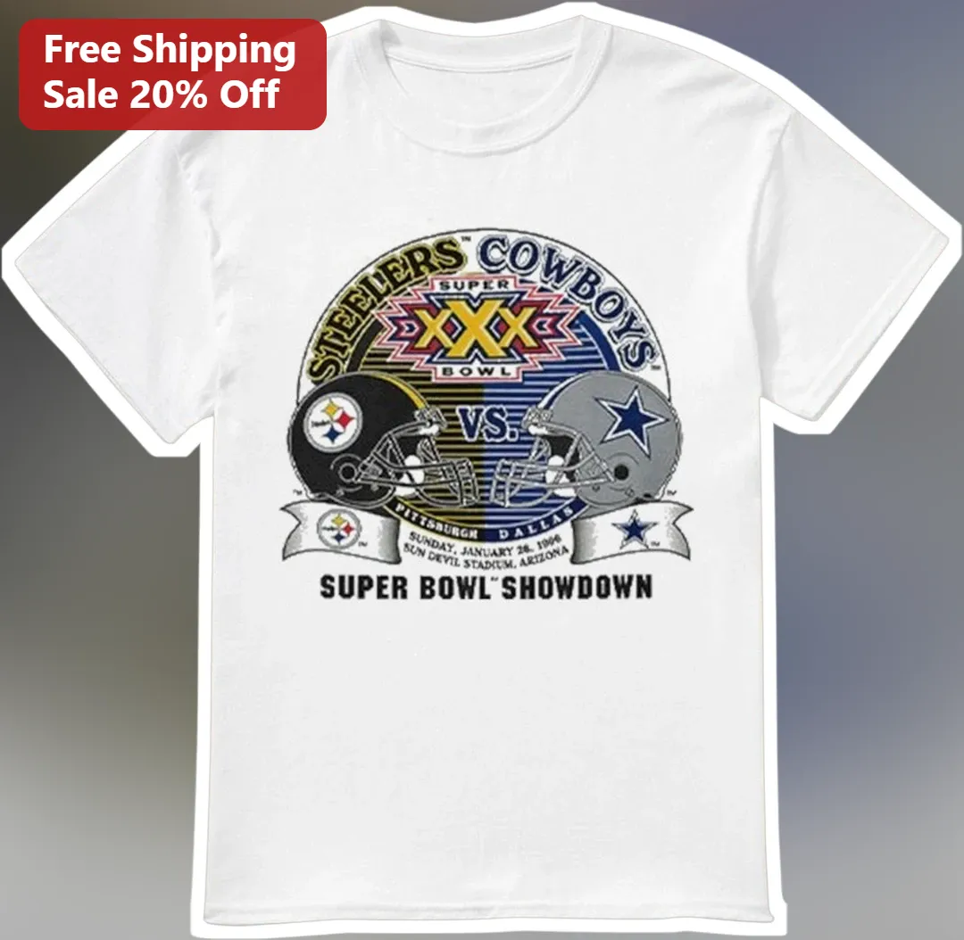 Super Bowl XXX Steelers Cowboys Vintage Football Tee