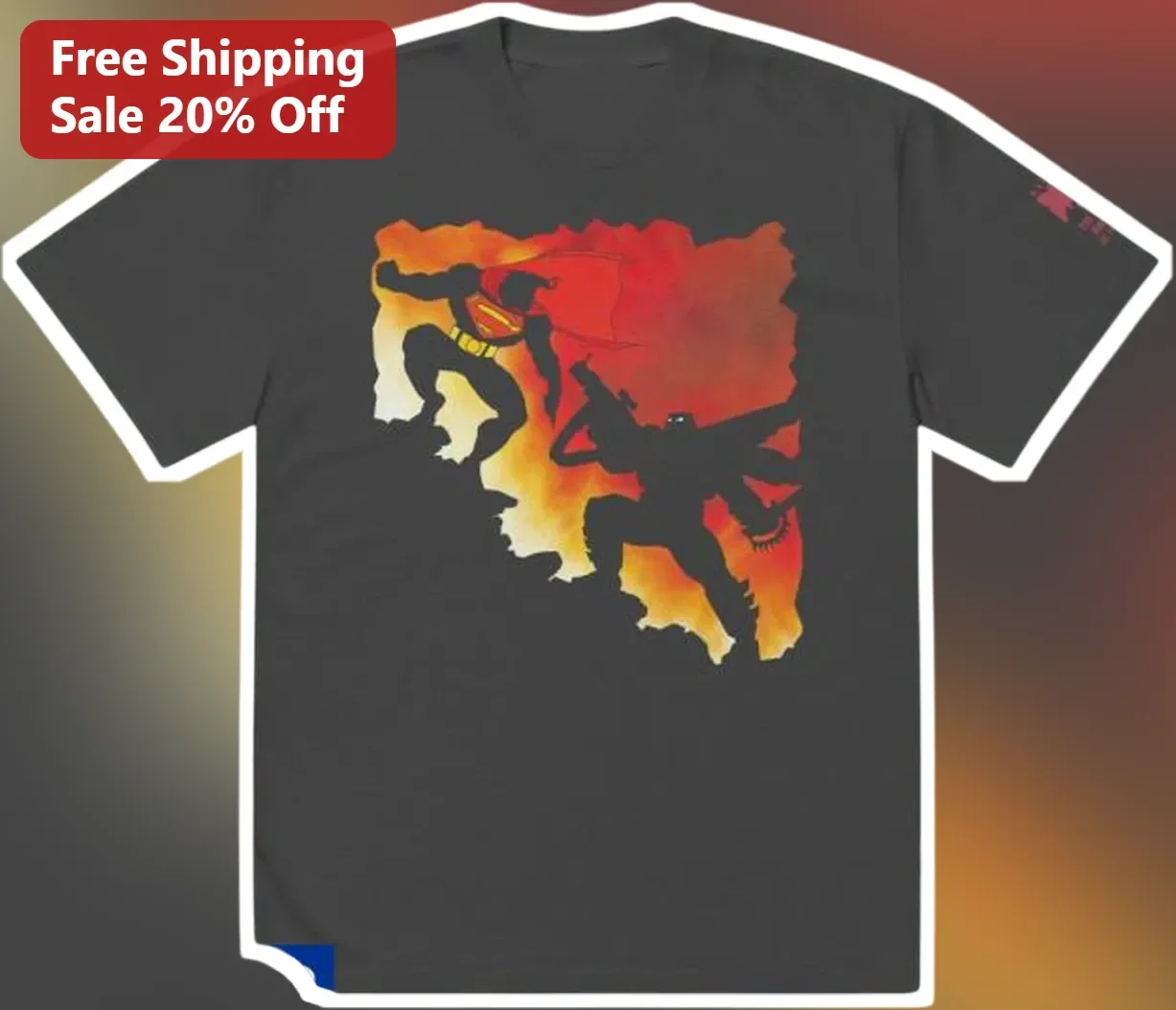 Superman Batman Tee Vintage DC Comics Graphic Shirt Dark Knight Man of Steel Battle Design