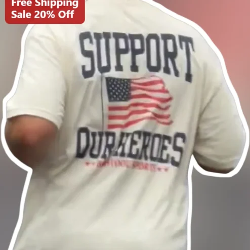 Support Our Heroes Patriotic American Flag Tee for Military Veterans and First Responders