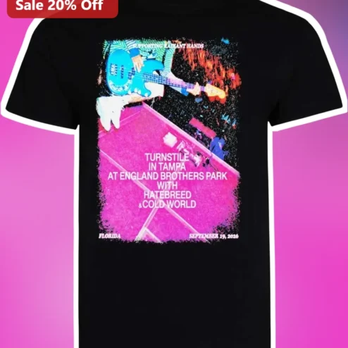 Supporting Radiant Hands Turnstile Tampa Concert Tee Hatebreed Cold World England Brothers Park Graphic Shirt