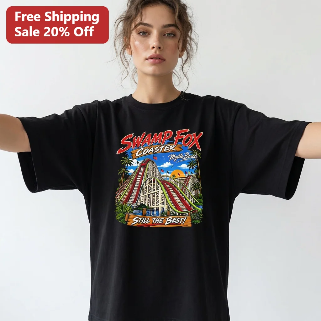 Swamp Fox Coaster Myrtle Beach Still The Best Tee, Retro Wooden Roller Coaster Vacation Souvenir Graphic Shirt