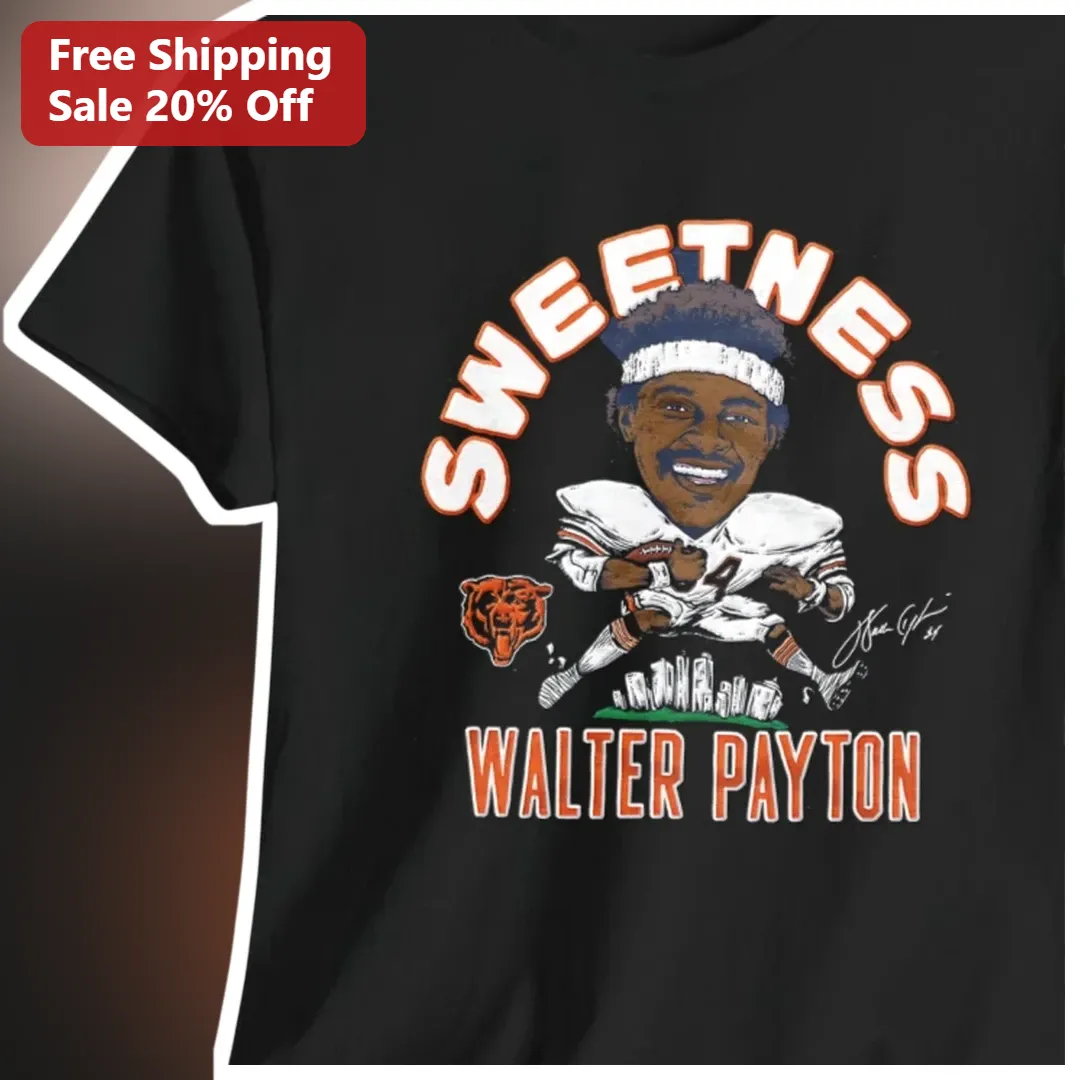 Sweetness Walter Payton Vintage Chicago Bears Legend Graphic Tee NFL Hall of Fame Gift