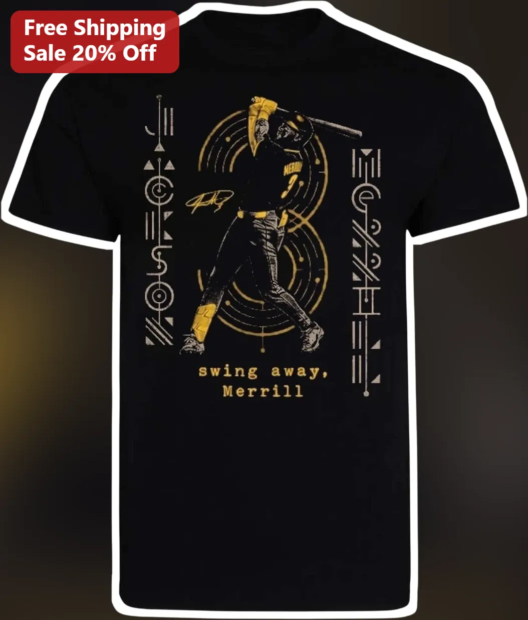 Swing Away Merrill T-Shirt Baseball Fan Gift Tee